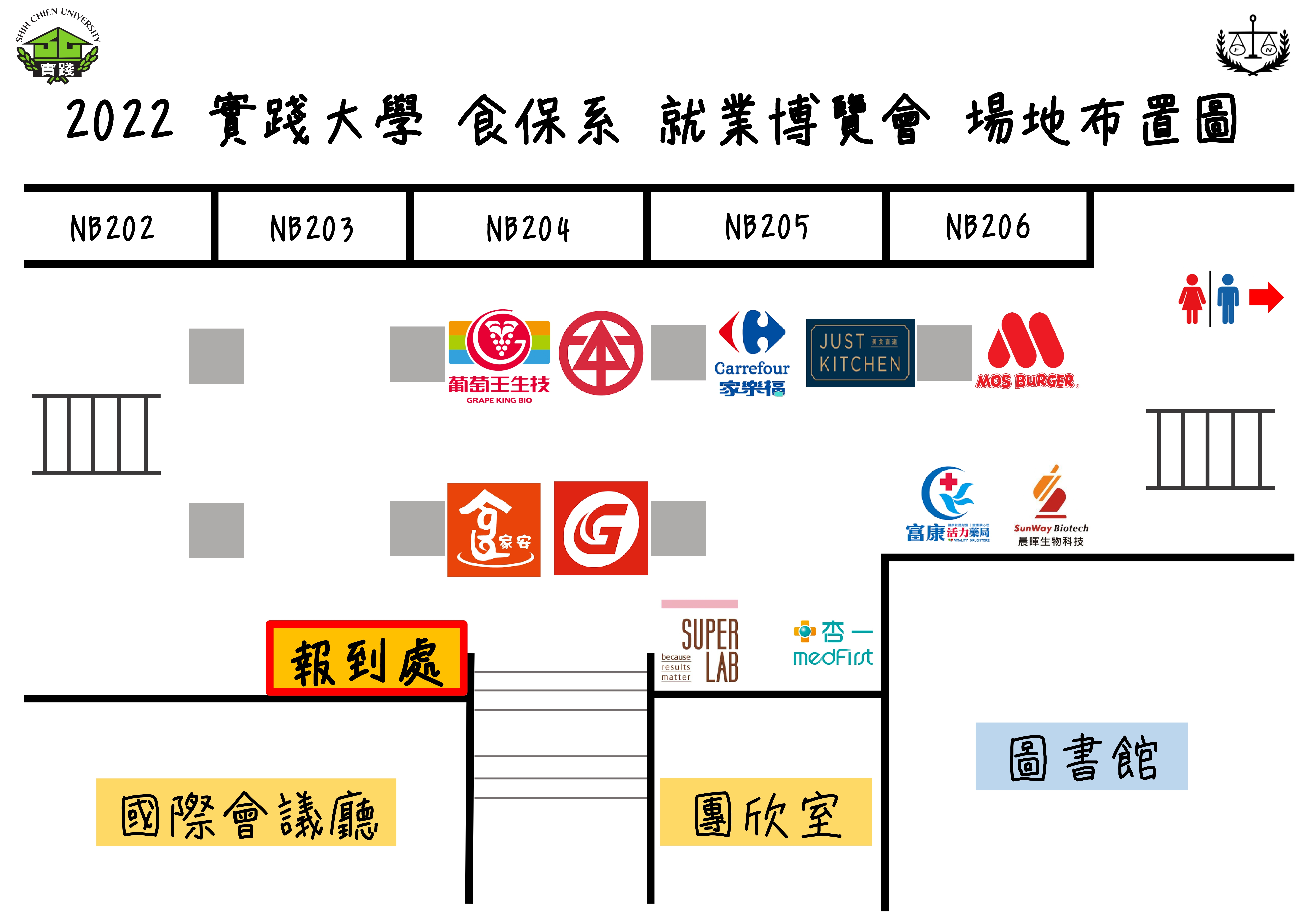 2022食保系就業博覽會-廠商布置圖